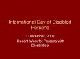 International Day of Disabled Persons PowerPoint PPT Presentation