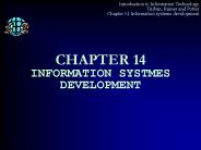 CHAPTER 14 INFORMATION SYSTMES DEVELOPMENT