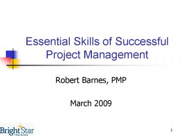 Essential Skills of Successful Project Management