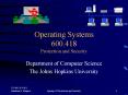 Operating Systems 600.418 Protection and Security PowerPoint PPT Presentation