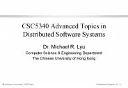 CSC5340 Advanced Topics in Distributed Software Systems