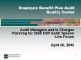 Employee Benefit Plan Audit Quality Center PowerPoint PPT Presentation
