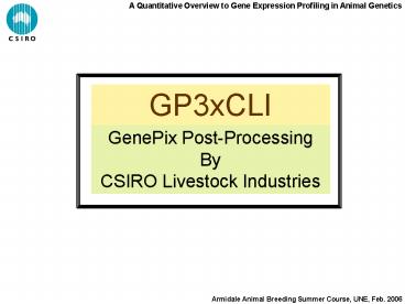 A Quantitative Overview to Gene Expression Profiling in Animal Genetics