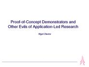 Proof-of-Concept Demonstrators and Other Evils of Application-Led Research