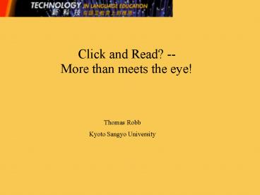Click and Read More than meets the eye