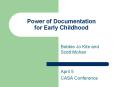 Power of Documentation for Early Childhood PowerPoint PPT Presentation