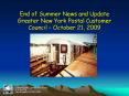 End of Summer News and Update Greater New York Postal Customer Council October 21, 2009 PowerPoint PPT Presentation
