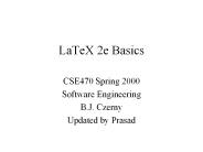 LaTeX 2e Basics