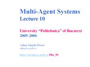 Multi-Agent Systems Lecture 10 University 