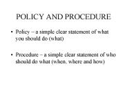 POLICY AND PROCEDURE