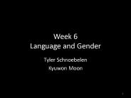 Week 6 Language and Gender