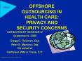 OFFSHORE OUTSOURCING IN HEALTH CARE:  PRIVACY AND SECURITY CONCERNS PowerPoint PPT Presentation
