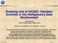 Evolving role of NSSDC: Resident Archives in the Heliophysics Data Environment PowerPoint PPT Presentation