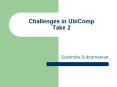 Challenges in UbiComp Take 2 PowerPoint PPT Presentation