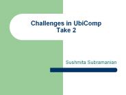 Challenges in UbiComp Take 2