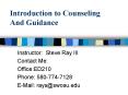 Introduction to Counseling And Guidance PowerPoint PPT Presentation