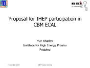 Proposal for IHEP participation in CBM ECAL