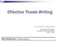 Effective Thesis Writing PowerPoint PPT Presentation