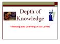 Depth of Knowledge PowerPoint PPT Presentation