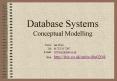 Database Systems Conceptual Modelling PowerPoint PPT Presentation