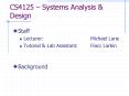 CS4125 Systems Analysis PowerPoint PPT Presentation