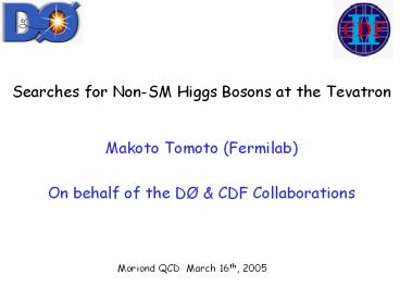 Searches for Non-SM Higgs Bosons at the Tevatron