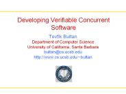 Developing Verifiable Concurrent Software