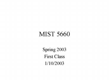 MIST 5660