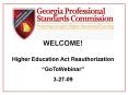 Higher Education Act Reauthorization PowerPoint PPT Presentation