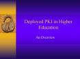 Deployed PKI in Higher Education PowerPoint PPT Presentation