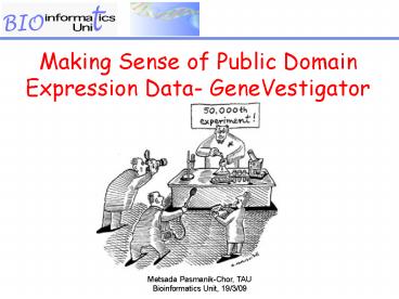 Making Sense of Public Domain Expression Data- GeneVestigator