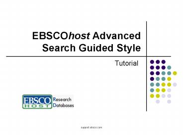EBSCOhost Advanced Search Guided Style