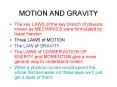 MOTION AND GRAVITY PowerPoint PPT Presentation