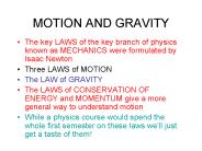 MOTION AND GRAVITY