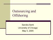 Outsourcing and Offshoring