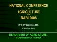 NATIONAL CONFERENCE ON AGRICULTURE FOR RABI 2008 PowerPoint PPT Presentation
