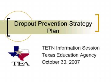 Dropout Prevention Strategy Plan