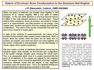 J'P' Eisenstein, Caltech, DMR0242946