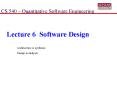 Lecture 6 Software Design PowerPoint PPT Presentation