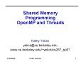 Shared Memory Programming OpenMP and Threads PowerPoint PPT Presentation