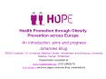 Health Promotion through Obesity Prevention across Europe PowerPoint PPT Presentation