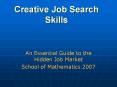 Creative Job Search Skills PowerPoint PPT Presentation