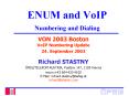 ENUM and VoIP Numbering and Dialing PowerPoint PPT Presentation