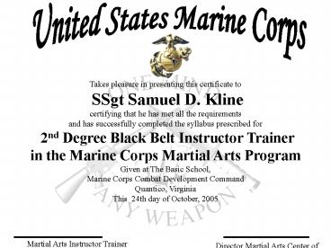 Takes pleasure in presenting this certificate to