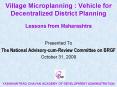 Village Microplanning : Vehicle for Decentralized District Planning Lessons from Maharashtra PowerPoint PPT Presentation