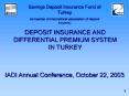 DEPOSIT INSURANCE AND DIFFERENTIAL PREMIUM SYSTEM IN TURKEY PowerPoint PPT Presentation