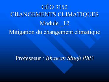 GO 3152 CHANGEMENTS CLIMATIQUES