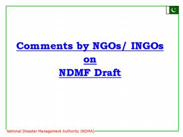 Comments by NGOs INGOs