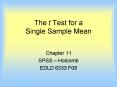The t Test for a Single Sample Mean PowerPoint PPT Presentation