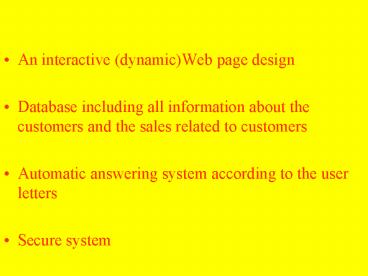 An interactive (dynamic)Web page design presentation | free to download